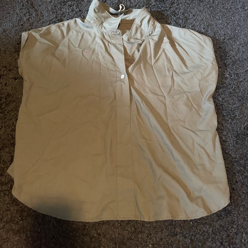 Green button down shirt
